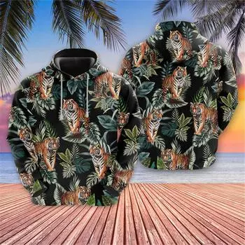 Свитшоты с изображением бенгальского тигра Harajuku Fashion Y2k женские пуловеры повседневные детские спортивные костюмы готические толстовки с капюшоном для мужчин одежда S