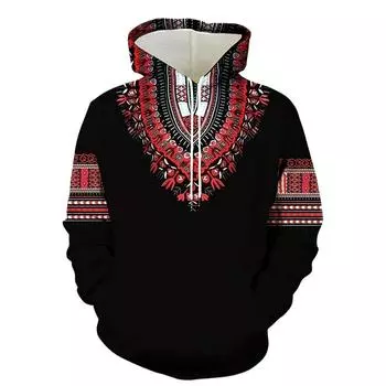Свитшоты с капюшоном и длинным рукавом в этническом стиле в стиле ретро, весна и осень, одежда для меньшинств и отличительная мужская одежда Tiki S