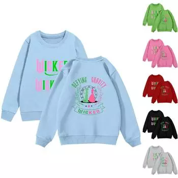 Свитшоты Wickeds для девочек, рубашки для малышей, свитера Wickeds, топы для детей 2–12 лет 100 чёрный