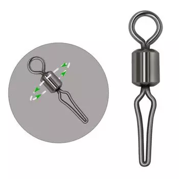 Swivel Fast Lock Connector Fishing Hanging Snap Fishhooks And Crap Swivels With Side Line Clip 2#