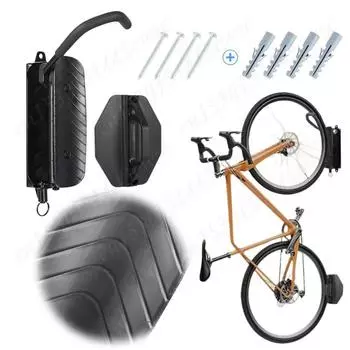 Swivel Wall Mount Bike Rack Space Saving Bike Storage Rack Hanging Bike Hook Vertical Bike Rack for Garage Indoor Bike Organizer