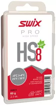 SWIX SWIX HS8 Red Racing Wax Training Wax 60g PRO High Speed HS Snowboard Skiing Winter Sports Maintenance Winter Alpine Snow Mountain HS08-6 -4~+4C