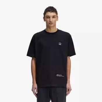 Свободная футболка FRED PERRY [Raf Simons] RS с принтом и нашивкой 102 AFPM233M506 102