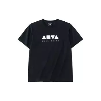 Свободная футболка с короткими рукавами и логотипом Anta, топы унисекс, черные 172238136-3 XXL