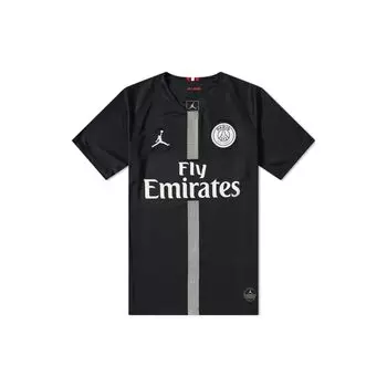 Свободная футболка с короткими рукавами Jordan Paris Saint-Germain Collaboration с буквенным принтом, мужские топы, черные 919010-012 S