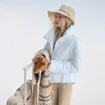 Свободная хлопковая одежда женская модная одежда высокого класса свободная зимняя утолщенная теплая куртка M белый