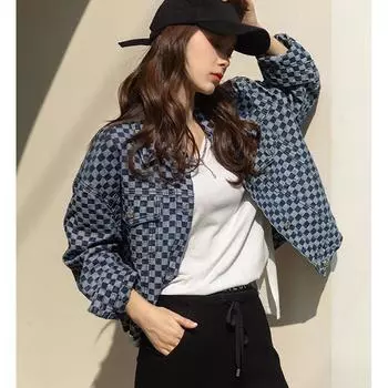 Свободная короткая джинсовая куртка в корейском стиле для женщин, модное пальто на весну и осень S