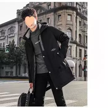 Свободная, красивая, универсальная, очень толстая и объемная ветровка для мужчин, средней и длинной длины, мужская ветровка для осени и зимы M