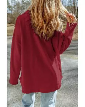 Свободная куртка Azura Exchange с контрастными клапанами и карманами S красный