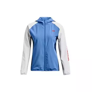 Свободная куртка на молнии с цветным блоком Under Armour с буквенным принтом, женская куртка, синяя 1368356-488 M
