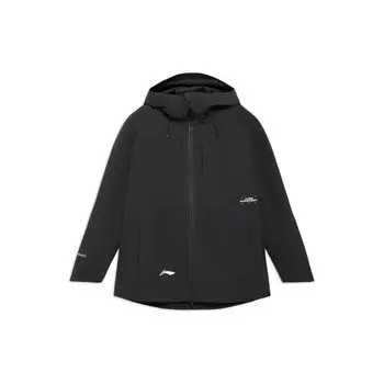 Свободная куртка с капюшоном и принтом логотипа серии Li Ning Ski, куртка унисекс, черная AHXR044-1 XL