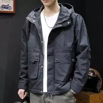Свободная куртка с капюшоном, мужская, весна и осень, многофункциональная, большого размера, повседневная, мужская, весенняя, новый стиль L