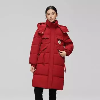 Свободная куртка с наполнителем женская корейская версия зимняя утолщенная теплая модная куртка с наполнителем из хлопка M чёрный