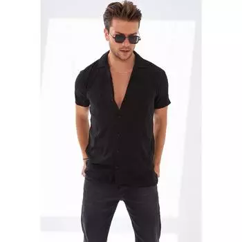 Свободная летняя рубашка с коротким рукавом