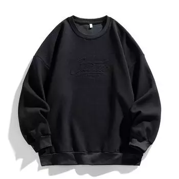 Свободная негабаритная толстовка с капюшоном, повседневный однотонный стальной пуловер с буквенным принтом и круглым вырезом для мужчин 8XL