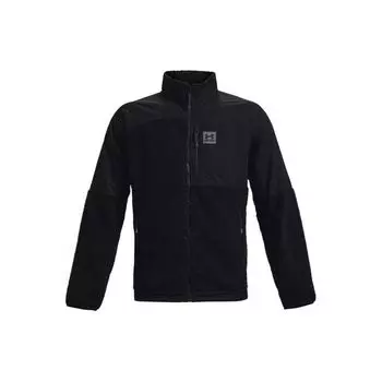 Свободная посадка на молнии с логотипом Under Armour, мужская куртка из шерпа, черная 1366091-001 S