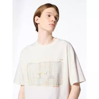 Свободная посадка Uniqlo Japan Yonezu Kenshi Ut Globe 01 OFF WHITE/S