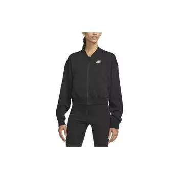 Свободная повседневная куртка Nike Sportswear Club из флиса с вышитым логотипом, черные женские куртки FB7279-010 S
