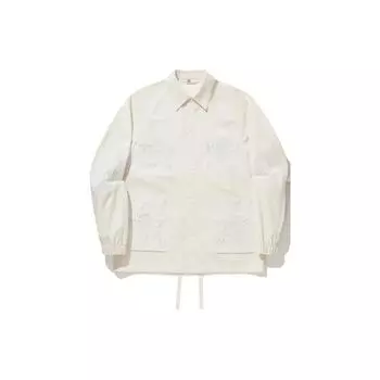 Свободная повседневная куртка с узором в виде пятиконечной звезды Li Ning, унисекс, молочно-белая AFDU275-1