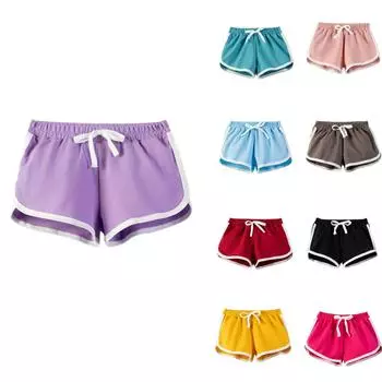 Свободная повседневная верхняя одежда для девочек, однотонная, спортивные шорты, пижамы, шорты, пижамы 150