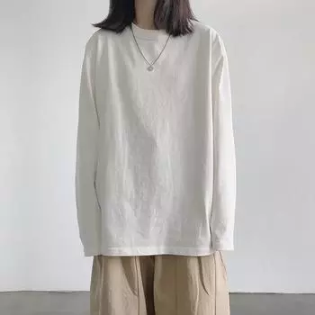 Свободная повседневная женская футболка большого размера на весну и осень с длинным рукавом, топы, блузка L чёрный