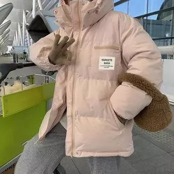 Свободная пуховая куртка, женская зимняя новая маленькая куртка с хлопковой подкладкой, куртка с хлопковой подкладкой, короткое пальто XL белый