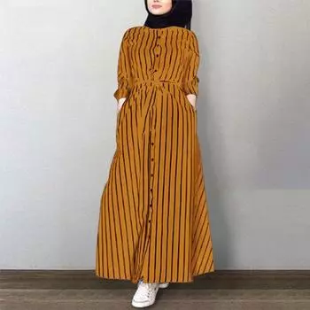 Свободная рубашка в полоску «Четыре сезона» Yellow XXL