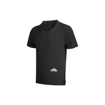 Свободная спортивная футболка с короткими рукавами Nike Mesh Panel, мужские топы, черные CZ9051-010 S
