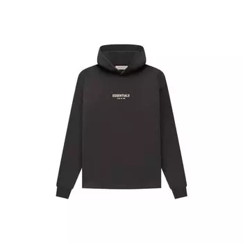 Свободная толстовка Fear of God Essentials с логотипом из бархатного флока SS22 Мужские топы Железно-черный FOG-SS22-148 L