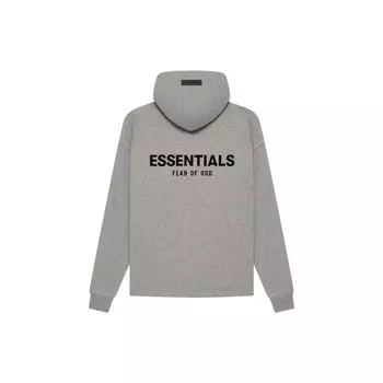 Свободная толстовка Fear of God Essentials SS22 с флоком на спине и буквенным принтом Топы унисекс Темно-овсяный FOG-SS22-608 XL