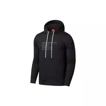 Свободная толстовка с длинным рукавом Nike Alphabet Pattern, мужская толстовка с капюшоном черного цвета AH2021-010 L