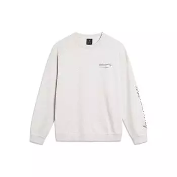 Свободная толстовка с длинными рукавами и круглым вырезом Li Ning Wade Series Letter Print, унисекс, цвет: серый, плитка, серый AWDU001-5 XXL