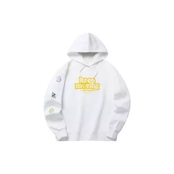 Свободная толстовка с капюшоном Anta Life Series с алфавитным узором, женская толстовка белого цвета 162218704-2 M