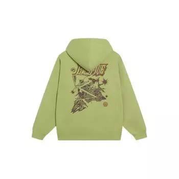 Свободная толстовка с капюшоном Li-Ning Anti-Wu Series, толстовка с длинными рукавами, топы унисекс, мохово-зеленый цвет, AWDT089-7 L