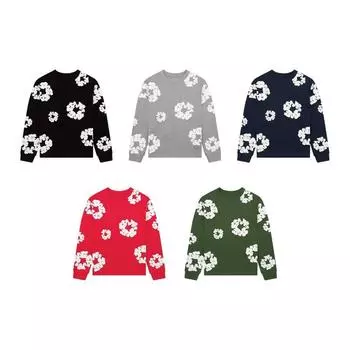 Свободная толстовка с капюшоном в европейском и американском стиле с принтом из пеноматериала и круглым вырезом в стиле хип-хоп, повседневный топ для мужчин и женщин S чёрный