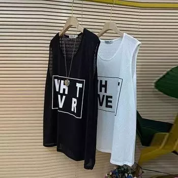 Свободная тонкая женская майка без рукавов Perspective M белый