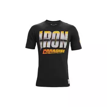 Свободная тренировочная футболка Under Armour Project Rock Print, мужские топы, черные 1363557-001 M