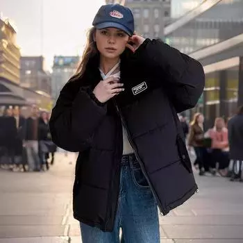 Свободная вельветовая пуховая одежда зимняя новая пара свободная куртка утолщенная куртка S