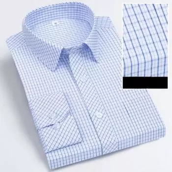 Свободная версия мужской рубашки с длинными рукавами, повседневная рубашка для папы среднего возраста, клетчатая рубашка с принтом, имитация льна, рубашка из мягкой ткани 38/M