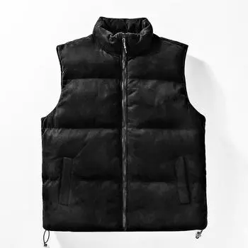 Свободная замшевая жилетка для пары, осенне-зимняя толстая теплая хлопковая куртка со стоячим воротником XXXXXL белый