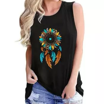 Свободная женская футболка, жилет без рукавов, сетчатый принт, удобный без рукавов S