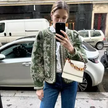 Свободная женская куртка с цветочным принтом, повседневный кардиган с длинным рукавом, верхняя одежда, винтажные уличные куртки, женские шикарные осенние пальто S зелёный