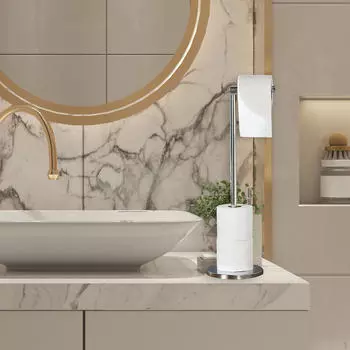 Свободно стоящий держатель для туалетной бумаги, напольное полотенце для туалетной комнаты, ванной комнаты Black