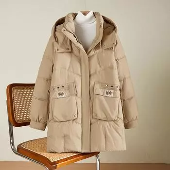 Свободное хлопковое пальто в корейском стиле для женщин, теплая модная верхняя одежда на осень и зиму M розовый