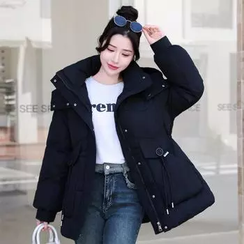 Свободное и короткое пальто из хлопка, толстая куртка с уникальным дизайном M красный