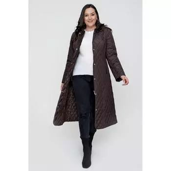 Свободное пальто больших размеров с рисунком и карманами, подкладка из овчины