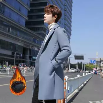 Свободное шерстяное пальто мужское в гонконгском стиле большого размера модное приталенное пальто трендовое пальто M