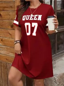 Свободное женское платье больших размеров с летним музыкальным фестивалем, спортивное повседневное платье с 3D-принтом и буквами, модное платье 07 с принтом S