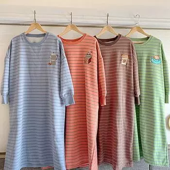 Свободное женское платье, модная осенне-зимняя утолщенная теплая милая пижама большого размера с героями мультфильмов L оранжевый