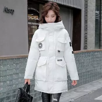 Свободное зимнее пальто для женщин – новая стильная куртка на хлопковой подкладке для студентов XL красный